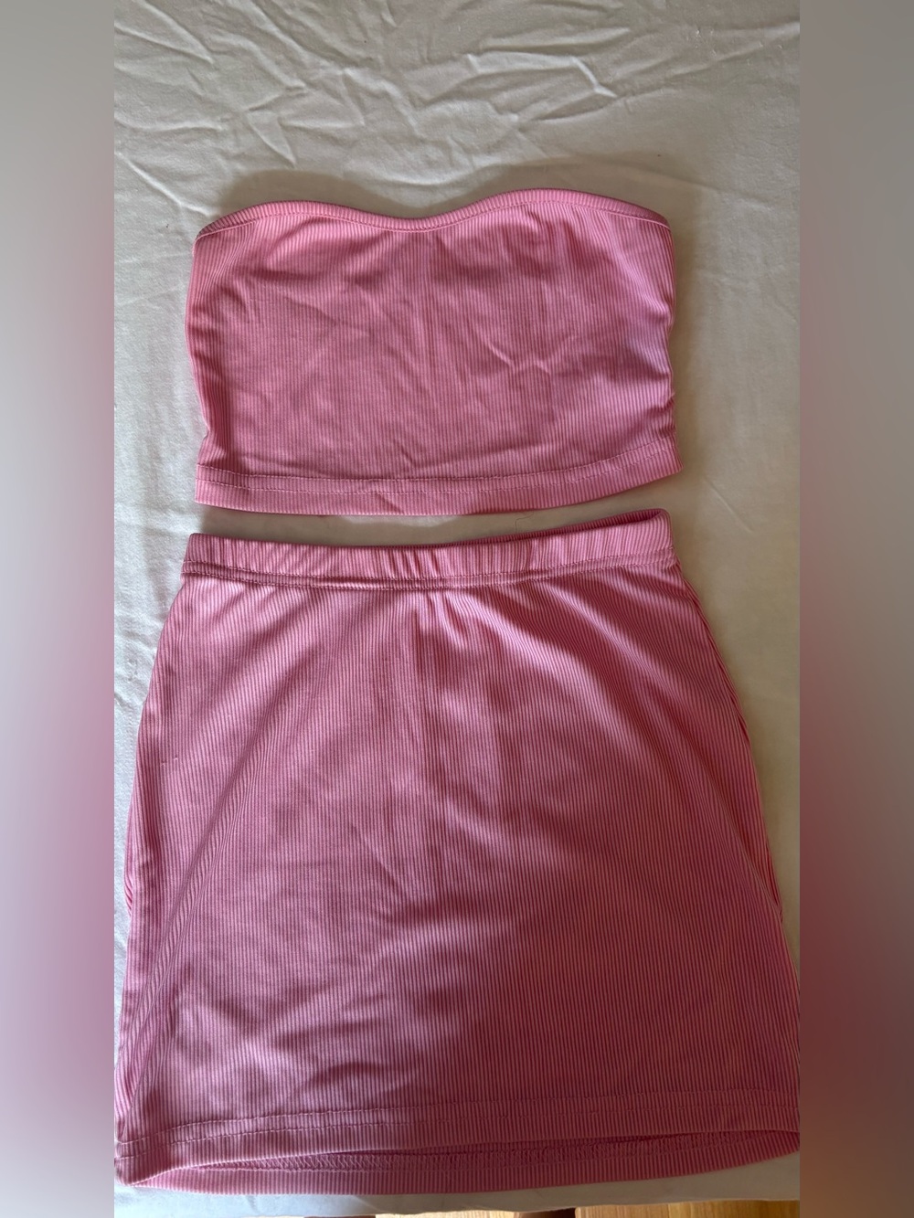 Pink Two Piece Skirt Set